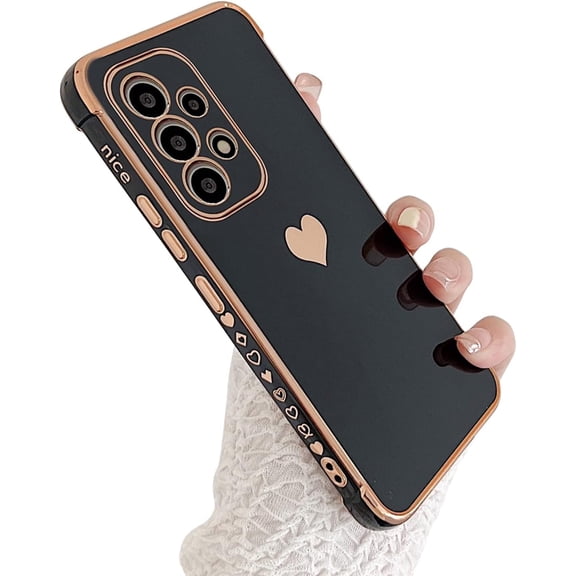Samsung Galaxy A53 5G Case, Cute Love Heart Plating Edge Shockproof Cover