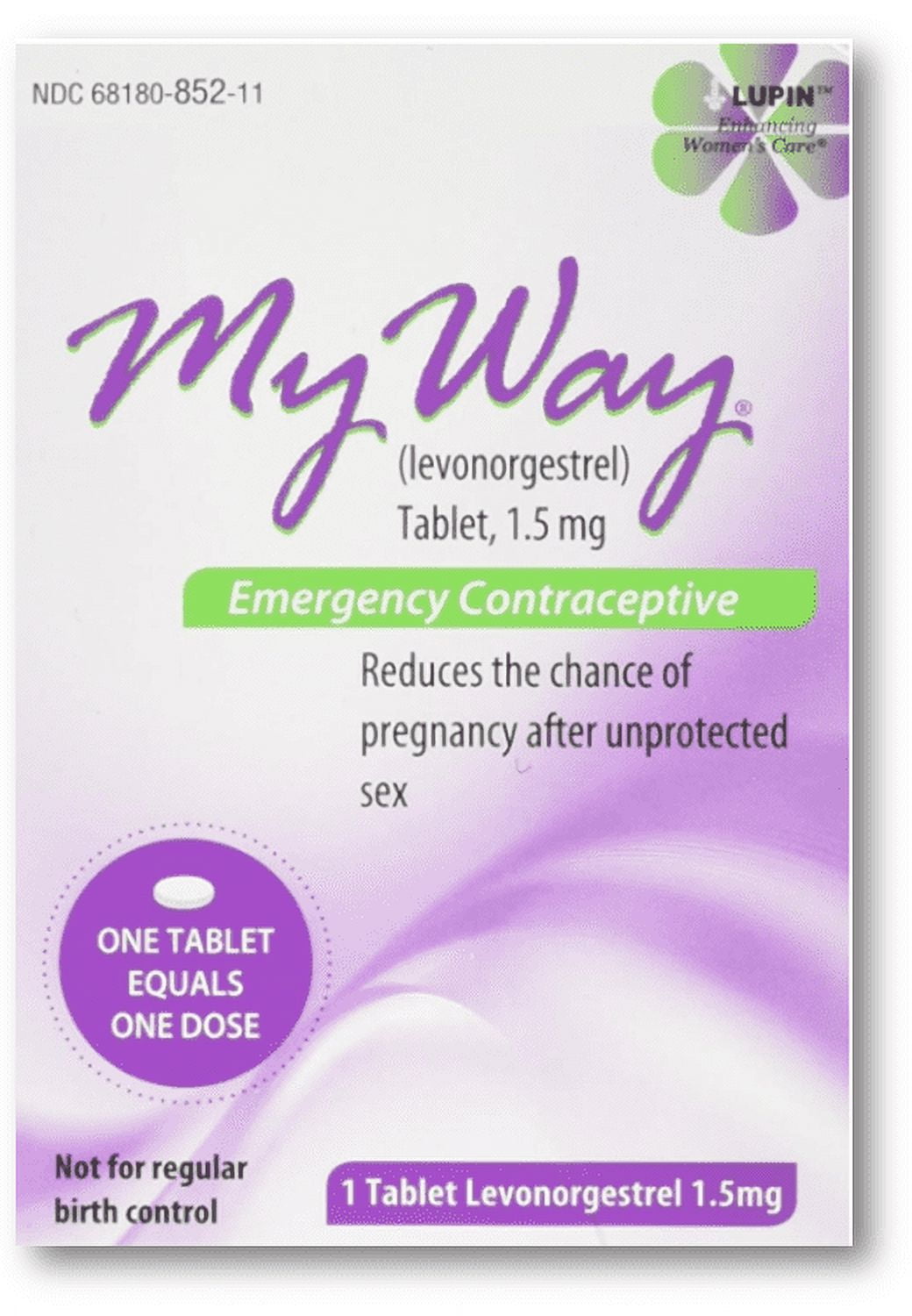MyWay Emergency Contraceptive Pill | Compare to Plan B One-Step | 1.5MG ONE TABLET | 6PK