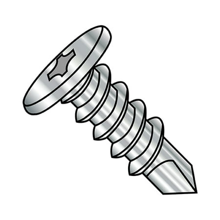 

10-16X5/8 Phillips Pancake Head Self Drilling Screw Full Thread 18 8 Stainless Steel (Pack Qty 1 500) BC-1010KPC188
