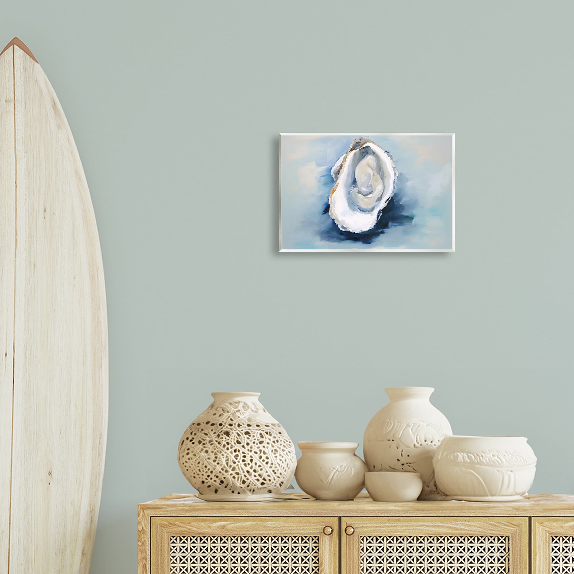 Stupell Industries Traditional Oyster View Nautical & Beach Painting Unframed Art Print Wall Art, 15 x 10