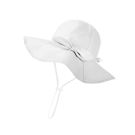 ZACPNCV Baby Sun Hat Kids with UPF 50+ Sun Protection Wide Brim Adjustable Beach Hats for Boys Girls White 3-9 Months