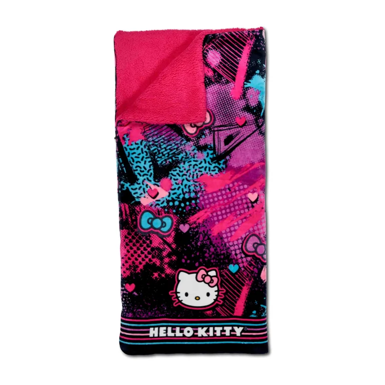 Hello Kitty Sleeping Bag for Kids, Sanrio Slumberbag, Vibrantly