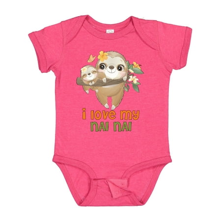 

Inktastic Sloth I Love My Nai Nai Gift Baby Boy or Baby Girl Bodysuit
