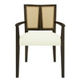 thumbnail image 7 of Christopher Knight Home Mid-Century Modern Rattan Dining Chairs, Upholstered Armchairs, Solid Wood, Dark Brown+Beige, Set of 2, 7 of 7