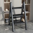 thumbnail image 4 of Multi-functional Small Ladder Household Folding Ladder Stool Storage Flower Rack Thickened Aluminum Alloy Herringbone Ladder Three-step Lightweight Stair, 4 of 5
