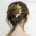 thumbnail image 3 of 6 piezas de horquillas para el cabello SSuperp con perlas doradas y diamantes de imitación, 3 of 5