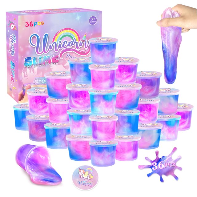 Paquete de 36 regalos de fiesta no pegajosos con forma de unicornio de NPNE