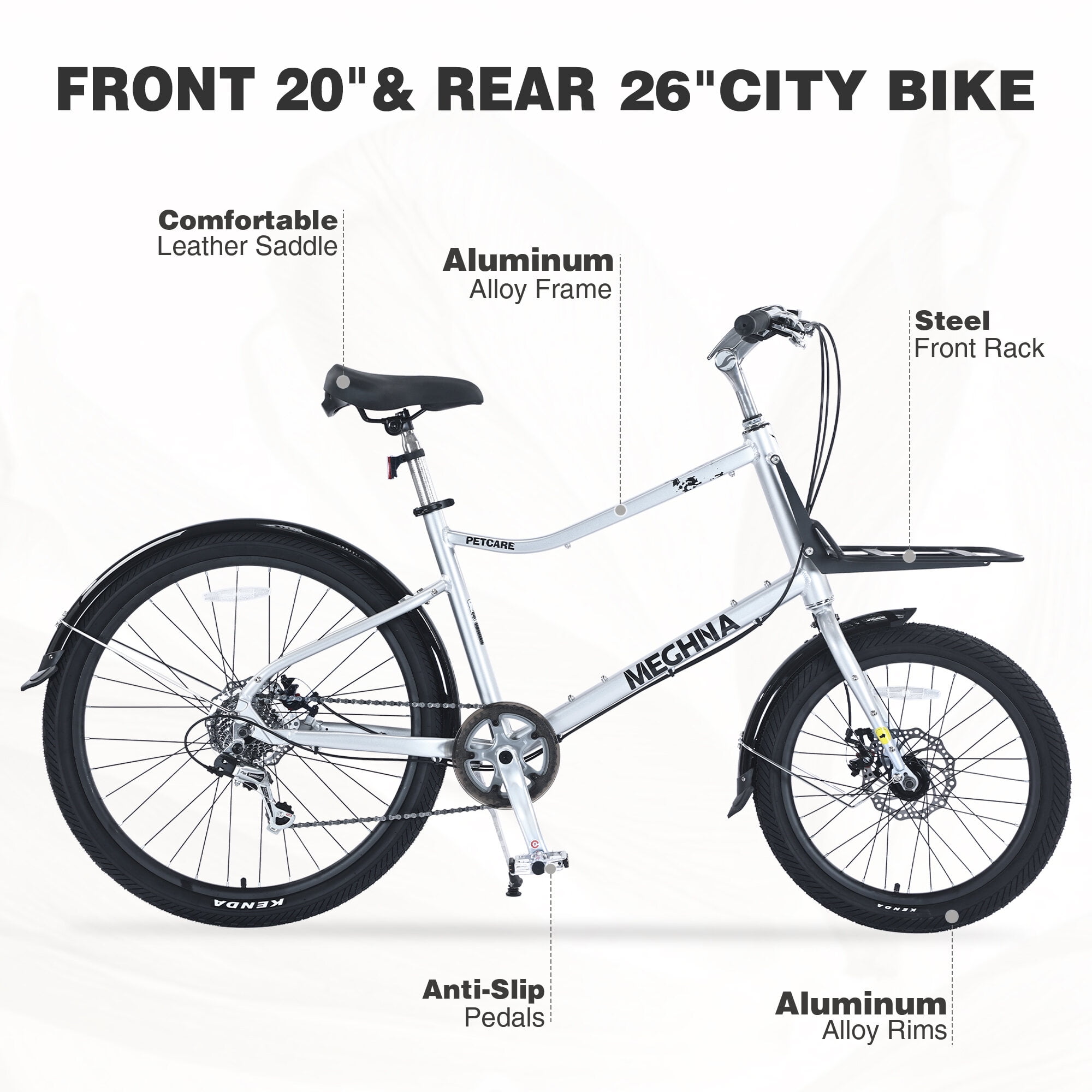 Mountain Bikes 7 Speed, Aluminum Alloy Frame, Multiple Colors 26 Inch Bike,Cargo Bike for Women and Men,Hybrid Bikes