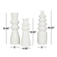 thumbnail image 3 of CosmoLiving by Cosmopolitan 16", 13", 17"H White Ceramic Vase with Bubble Texture Designs, Set of 3, 3 of 9
