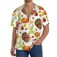 thumbnail image 2 of Zufioo Thanksgiving Turkey Print Mens Button Down Short Sleeve Shirt,Classic Plaid Shirt,Mens Accessories Fashion Shirt-Medium, 2 of 6