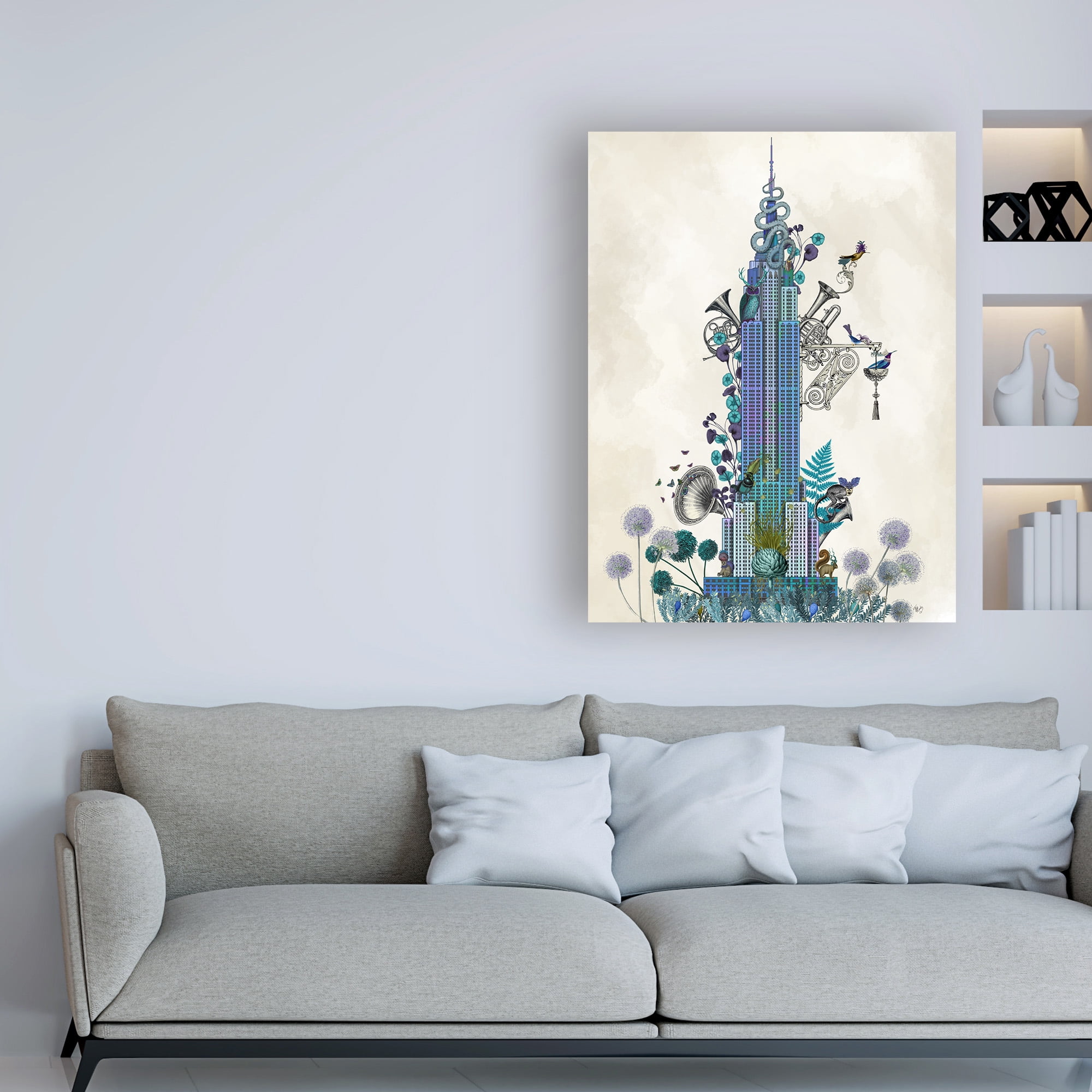 Trademark Fine Art 'West Highland Terrier Flower Glasses' Canvas Art by Fab Funky