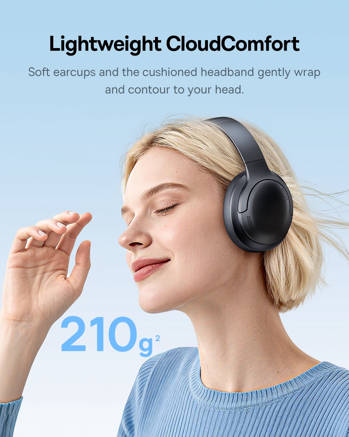 Baseus BH1 Headphones, Real-Time ANC, SuperBass 2.0, LDAC Hi-Res Sound, 80H Playtime, 5-Mic AI Clear Calls, Bluetooth 6.0 Headphones Over Ear, Black
