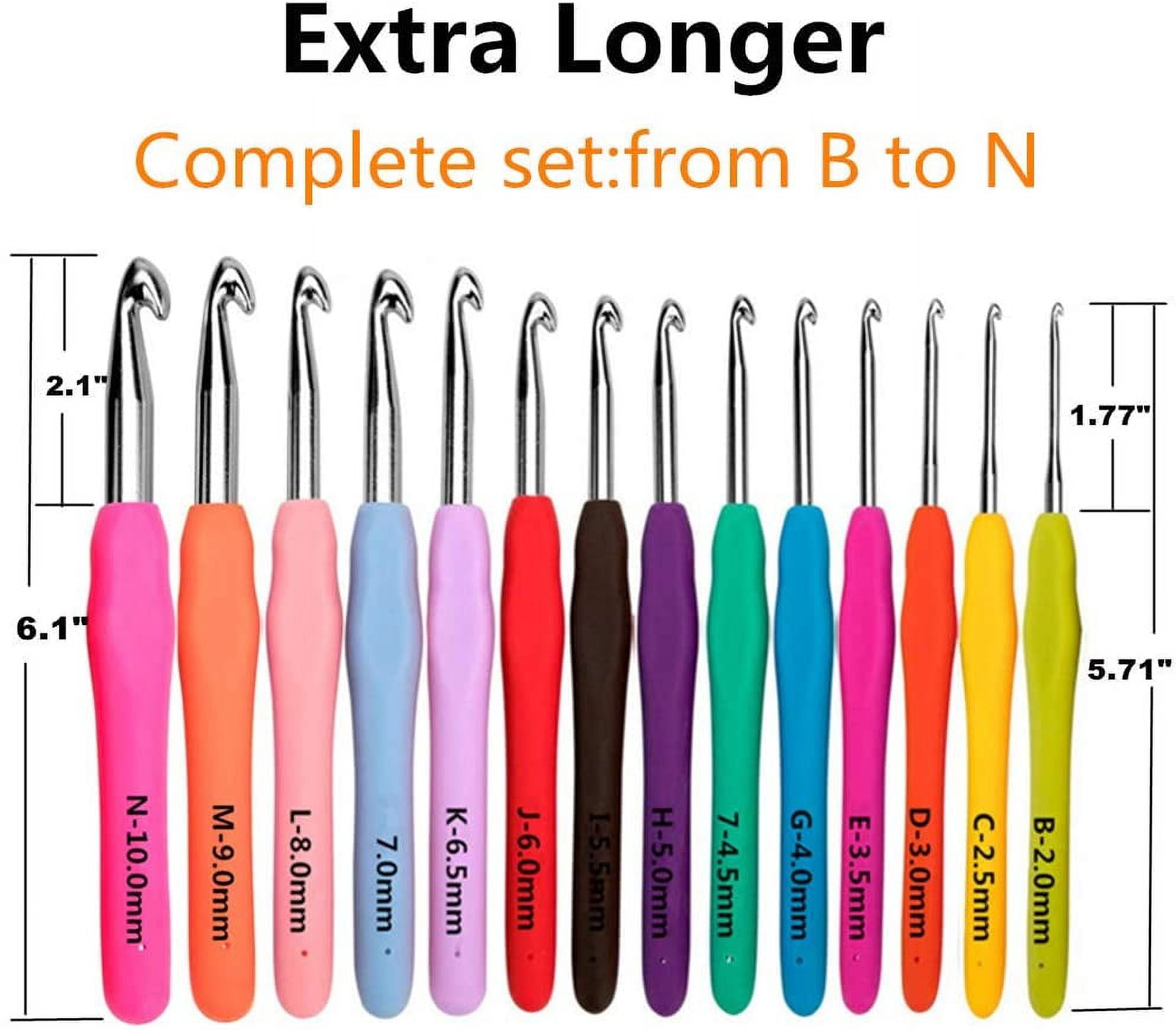 FZFLZDH Large-Eye Blunt Needles Yarn Knitting Plus Crochet Hooks Set with Case,Ergonomic Handle Crochet Hooks Needles for Arthritic Hands