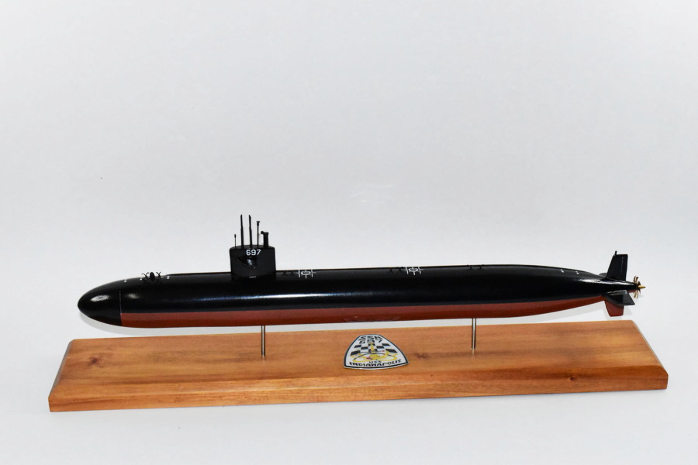USS Indianapolis (SSN-697) Submarine Model,Navy,Scale Model,Mahogany,20 ...
