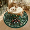 thumbnail image 5 of Bleum Cade Round Rugs 6ft Floral Area Rug for Living Room Green Washable Rug Non Slip Soft Low Pile Faux Wool Botanical Throw Rugs for Bedroom, Dining Room, Nursery, Home Decor, 5 of 9