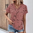 thumbnail image 3 of Fesfesfes T Shirts for Women's V-Neck Fashion Casual Short-Sleeved Spring And Summer Top Going Out Top 3XL(US:14), 3 of 6