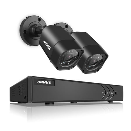 Annke 4-Channel 1080P Lite Video Security System DVR and 2 Weatherproof Indoor/Outdoor Cameras with IR Night Vision LEDs With No Hard Drive (Best Home Security Camera System Under $500)