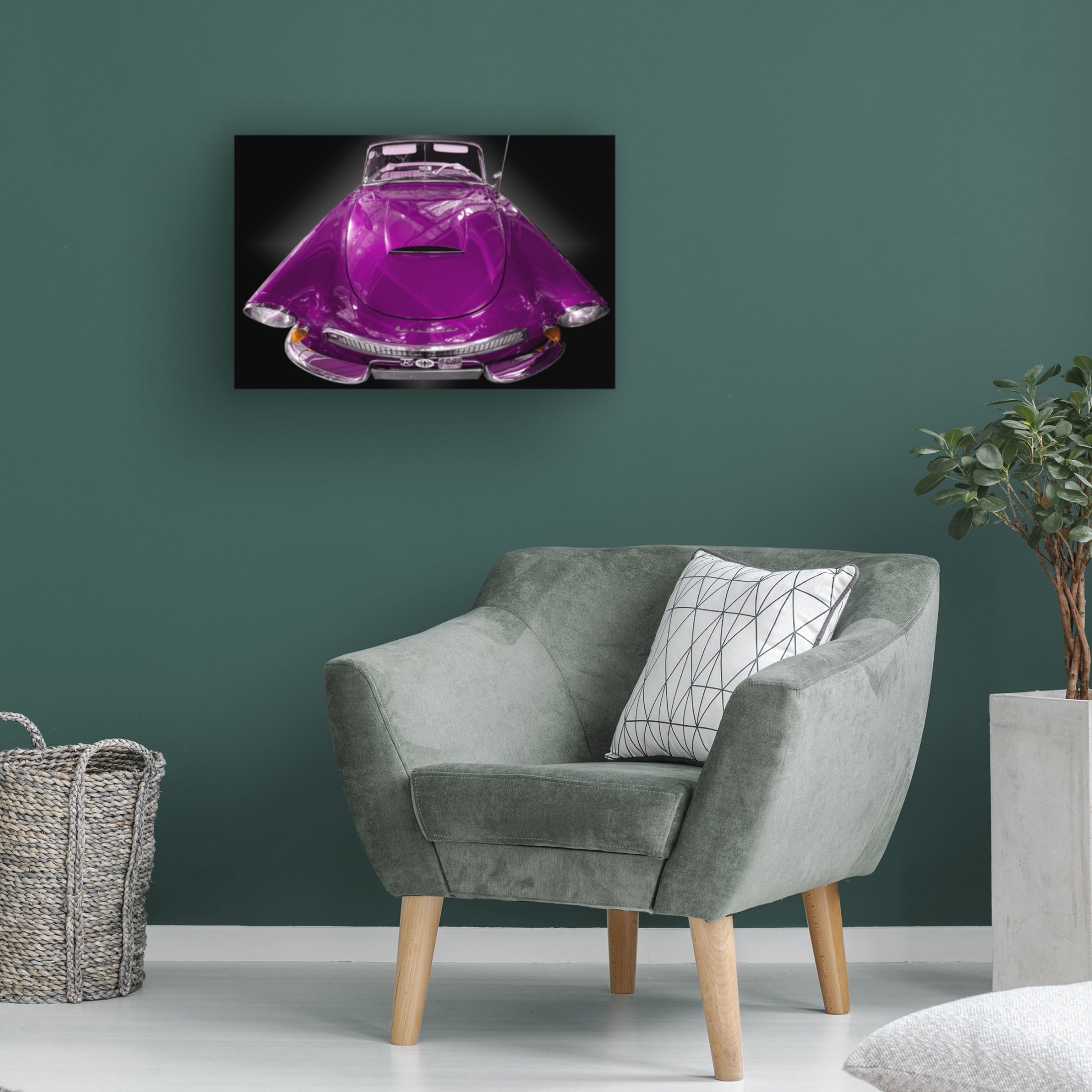 Trademark Fine Art Roland Weber  The pink Cabriolet Canvas Wall Art