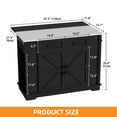 thumbnail image 5 of Craftian Kitchen Island Table with Storage & Power Outlet, Kitchen Island Cart with Drop Leaf, Black, 5 of 8