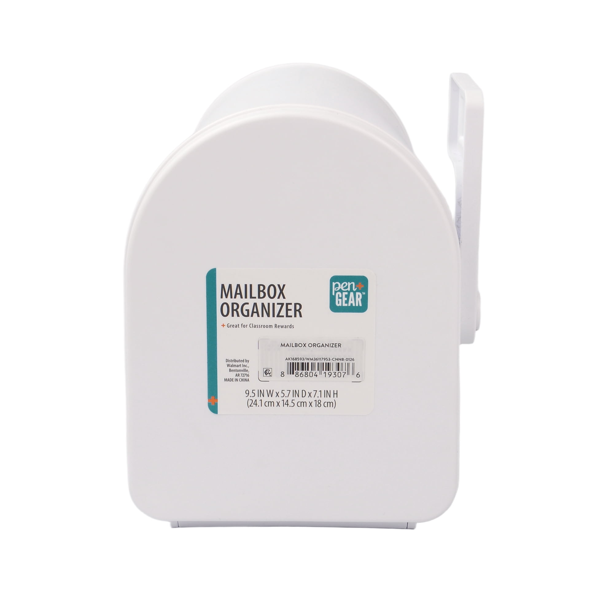 Pen+Gear White Plastic Mailbox Desktop Organizer Storage Bin