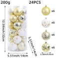 thumbnail image 3 of 24-Piece Christmas Ball Ornament Set Colorful Painted Electroplated Plastic Hanging Decorations Tree Baubles Bucket Collection Holiday Decor, 3 of 5