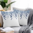 thumbnail image 3 of Outdoor Pillow Cover Blue Eucalyptus Leaves Set of 2 Waterproof Throw Pillowcases Watercolor Spring Plant Decorative Patio Furniture Pillows for Couch Garden Indoor & Outdoor Use, 3 of 9