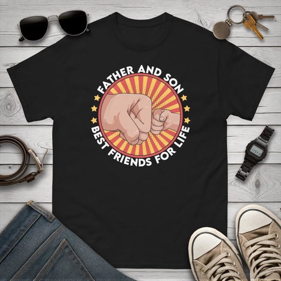 Father and Son Best Friends Funny Quote Graphic Unisex T-Shirt for Casual up to 5XL