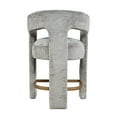 thumbnail image 3 of Gwen Modern Luxury Jacquard Fabric Upholstered Boucle Sculpture Counter Stool, 3 of 8