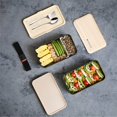 thumbnail image 2 of Bento Box Meal Lunch Box Snack Lunch Box Bundle Divider Japanese Style Lunch Box with Stainless Steel Spoon and Fork (Black), 2 of 5