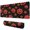 Halloween Red Pumpkins Pattern, variant on Purple Halloween Ghosts Skulls and Bats Extended Large Mouse Pad, Desk Protector Mat with Non Slip Base & Stitched Edges, Smooth Polyester Gifts for Office Work Gaming,35.4"x15.7"