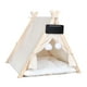 thumbnail image 4 of Tipi para mascotas, refugio de de invierno, casa para perros transpirable, tienda de campaña para gatos, cama con cojín, para cachorros de beige, 4 of 8