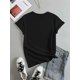thumbnail image 2 of T-Shirt with Colorful Butterfly & Heart Graphic Print, Short Sleeve Crew Neck Pullover Top for All Seasons, 2 of 7