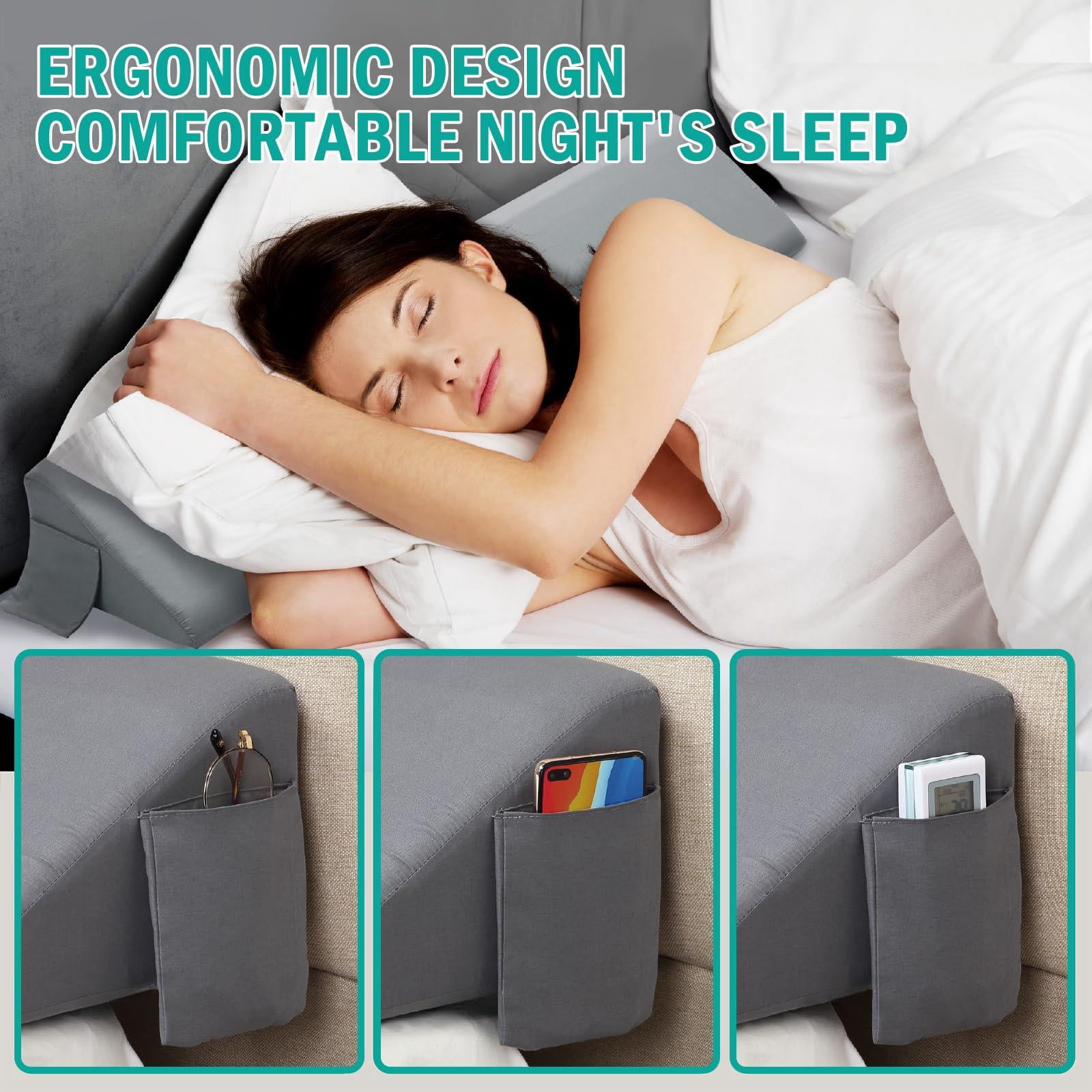 Full Size Bed Wedge Pillow/headboard Pillow Wedge/mattress Gap Filler To Close (0-6") Between Headboard And Mattress (gray 54"x10"x6")