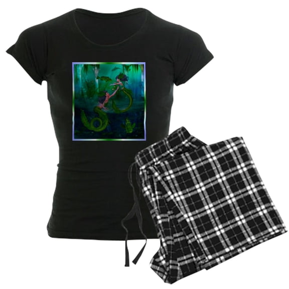 CafePress - Image1 Pajamas - Women's Short Sleeve Print T-Shirt and Pants Dark Cotton Pajama Set