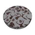 thumbnail image 1 of Balery Brown Moose with Pinecones Fundas de asiento para taburete de bar redondo de tela de terciopelo ajustables que protegen de arañazos y manchas para sillas de 14 a 17 pulgadas.-14 inch, 1 of 7