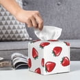 thumbnail image 6 of Picia Hand Drawn Strawberry Pattern Tissue Box Cover,PVC Leather Square Holder,Tissue Box Holder with Magnetic Bottom,Facial Paper Organizer Dispenser-5.2"X5.2"X5.2", 6 of 8