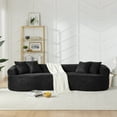 thumbnail image 2 of Youmumeub Deep Seat Cloud Couch, 4-Seater Modular Sectional in Plush Black Chenille, Comfortable Living Room Sofa with Removable Covers, No Assembly Needed, 2 of 11