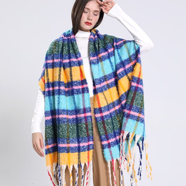 Bufanda de Cachemira de lujo para mujer, chal cálido de invierno, Pashmina larga con borlas, manta gruesa, novedad de 2022 Fivean unisex