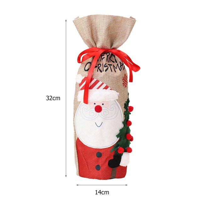 Bolsa de botella de vino de Navidad Decoraciones de fiesta para suministros de ambiente de Navidad (B) Sywqhk Libre de BPA