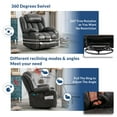 thumbnail image 7 of SOCIALCOMFY Manual Swivel Glider Rocker Recliner Chair with Heated Massage, 360° Swivel Overstuffed Lounge Chair with 2 Cup Holders, Side Pockets & USB Ports for Living Room, Gray, 7 of 7