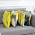 thumbnail image 5 of Throw Pillow Covers Yellow Throw Pillows Accent Pillow Covers Paint Set of 4 Cushion Case Yellow and Grey Decorative Yellow Pillows for Couch Sofa Living Room Bedroom 18 X 18 Inch, 5 of 7