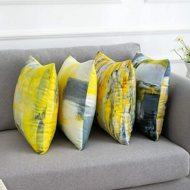 GIGIZAZA Decorative Throw Pillow Covers 18 x 18,Yellow Sofa