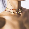 thumbnail image 5 of Hearth & Gear Rice Bead Necklace Set Trade Personality Jewelry Fashion Double Layer Letters Tennis Necklace Large Necklace Women Necklace Set Laye Necklaces for Women Fashion Necklace for Women Pearl, 5 of 5