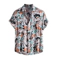thumbnail image 1 of RYRJJ Mens Casual Hawaiian Shirt Short Sleeve Button Down Beach Cotton Linen Shirts Tropical Floral Shirts(Light Blue,L), 1 of 9