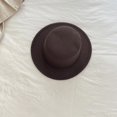 thumbnail image 1 of Sombrero plano de fieltro Retro para niños y niñas, sombrero de copa plano, informal, sólido, 9 colores, 52-54cm, Otoño e Invierno, 1 of 4
