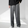 thumbnail image 2 of YLSDY Fashion Mens Regular Fit Straight Leg Pants Elastic Waist Casual Drawstring Long Pants Lightweight Open Bottom Lounge Pants Dark Gray L, 2 of 8