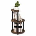 thumbnail image 5 of Furinno TURN-N-TUBE Side Table, 3-Tier Round End Table, Half Round Top Panel Night Stand, Nightstand, Bedside Table with Open Shelf, for Living Room, Bedroom, Amber Oak, 5 of 5