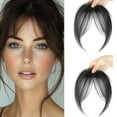 thumbnail image 3 of KRONDO Clip in Human Hair French Bangs Extension Fake Fringe, Real Human Hair 360 Pieces Wispy Fake Bangs Thi with For Women Cover, 3 of 7