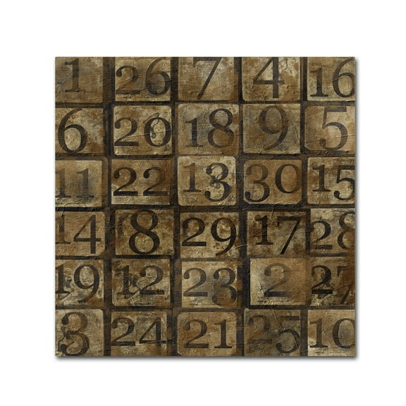 Trademark Fine Art 'Grungy Number Blocks' Canvas Art by Marcee Duggar