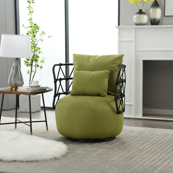 Upholstered Swivel Accent Chair Living Room Chair Green